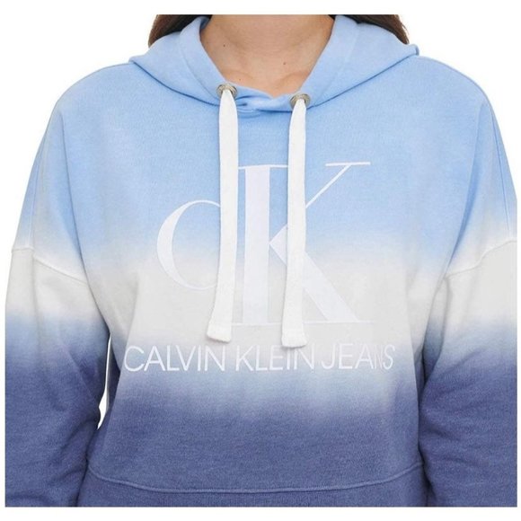 Calvin Klein Tie Dye Crop Hooded Sweatshirt - Picture 12 of 12